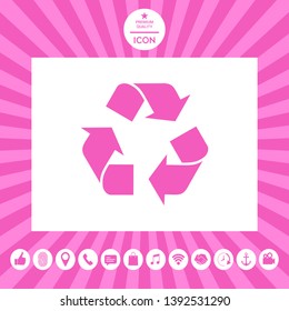 Recycle sign isolated on white background. Environment icon