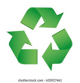 Recycle sign isolated on white background. Vector illustration.  