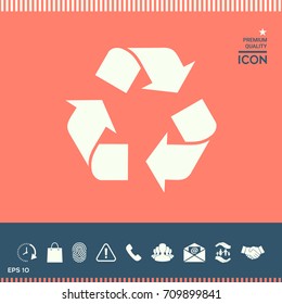 Recycle sign isolated on white background. Environment icon