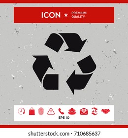 Recycle sign isolated on white background. Environment icon