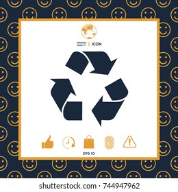 Recycle sign isolated on white background. Environment icon