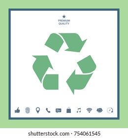 Recycle sign isolated on white background. Environment icon