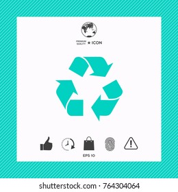 Recycle sign isolated on white background. Environment icon