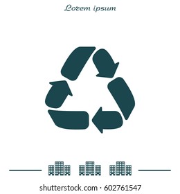 Recycle sign isolated. vector illustration