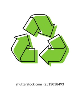 Señal de reciclaje aislada. Símbolo de Vector