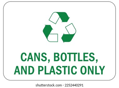 Recycle sign and label plastic recycling