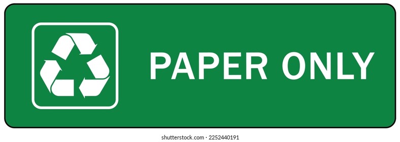 Recycle sign and label, recycling paper and newspaper