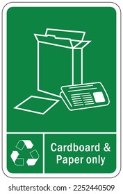 Recycle sign and label, recycling paper and newspaper