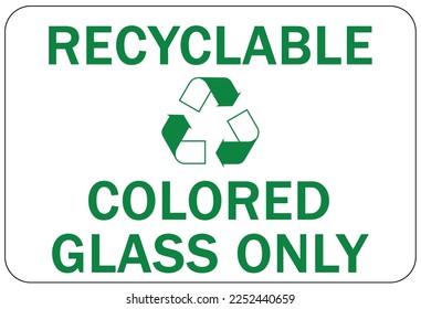Recycle sign and labels glass bottle jars recycling