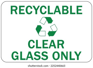 Recycle sign and labels glass bottle jars recycling