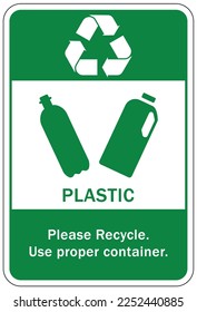 Recycle sign and labels glass bottle jars recycling