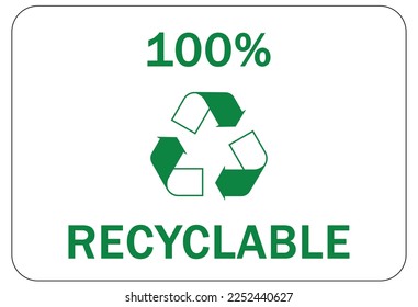 Recycle sign and labels recycle here
