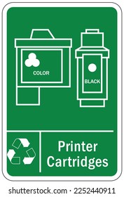 Recycle sign and labels print cartridge and toner recycling