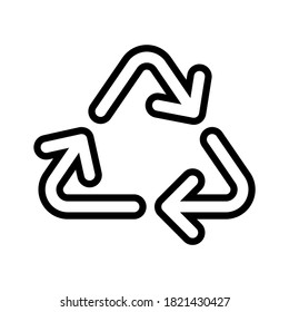 Schild recyceln. Zeilenvektor. Einzeln auf weißem Hintergrund.