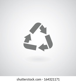 Recycle sign on gray background 