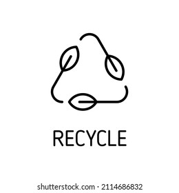 recycle sign outline vector icon isolated on white background. recycle sign flat icon for web, mobile and user interface design. refuse reduce reuse recycle rot and zero waste eco friendly concept