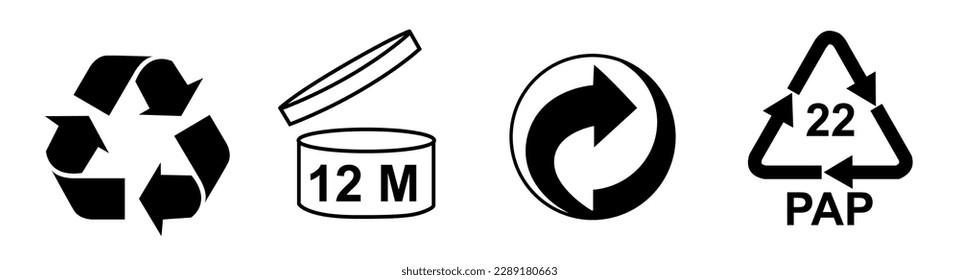 Recycle sign or  Packaging sign vector illustration, International symbol used on packaging to remind people to dispose of it in a bin instead of littering, The universal recycling symbol isolated. 