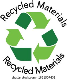 Recycle sign with recycled materials text