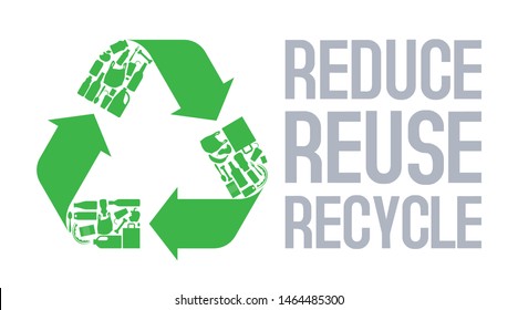 Recycle Sign Reduce Reuse Recycle Slogan Stock Vector (Royalty Free ...