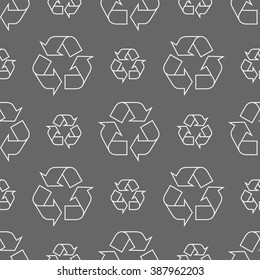 Recycle sign seamless pattern.