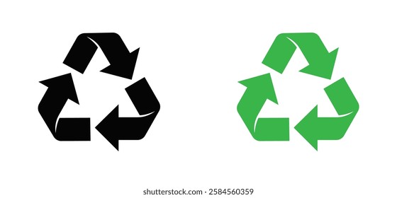 Recycle sign set. Reusing symbol. Recycling label. Recycle icon. Recycling sign. Recycle, reuse and reduce icons.