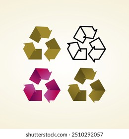 recycle sign set vector design background