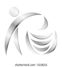 Recycle sign (silver). Easy to change colors, only two object.