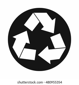 Recycle sign in simple style isolated on white background vector illustration