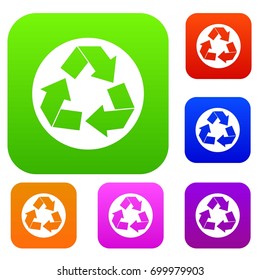Recycle sign in simple style isolated on white background vector illustration