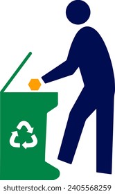 Recycle Sign Stickman Vector Illustration