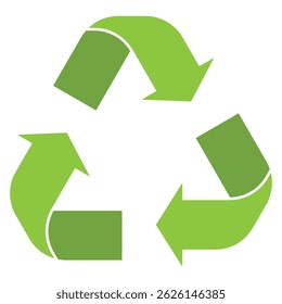Recycle sign and symbol or Packaging sign vector illustration. Green, Black and Blue colors icons isolated on white background. The universal recycling symbol isolated.
