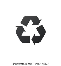 Recycle sign three arrow triangle icon. Reuse or reduce symbol. vector illustration isolated on white background.