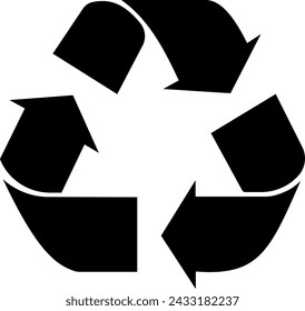 Recycle sign vector black arrows