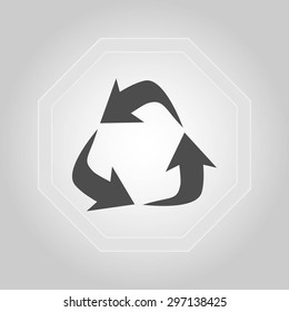 Recycle sign vector icon
