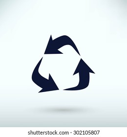 Recycle sign vector icon