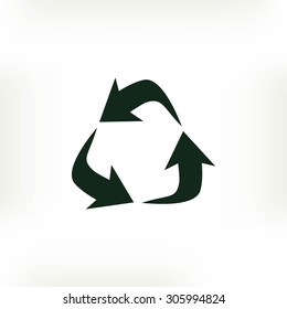 Recycle sign vector icon