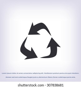 Recycle sign vector icon