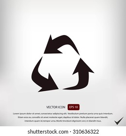 Recycle sign vector icon