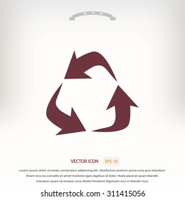 Recycle sign vector icon