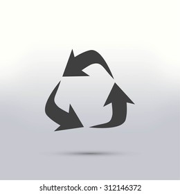Recycle sign vector icon