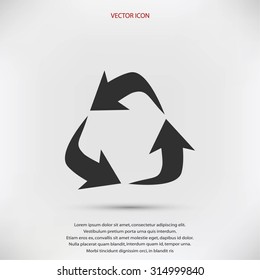 Recycle sign vector icon