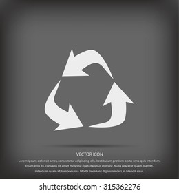 Recycle sign vector icon