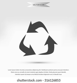 Recycle sign vector icon