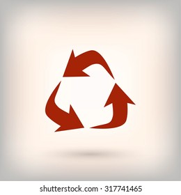 Recycle sign vector icon