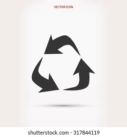 Recycle sign vector icon