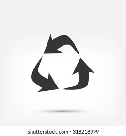 Recycle sign vector icon