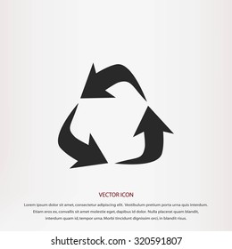 Recycle sign vector icon
