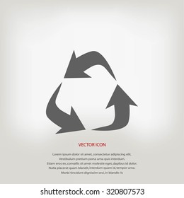 Recycle sign vector icon