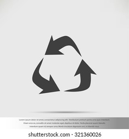 Recycle sign vector icon