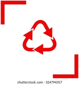 Recycle sign vector icon.